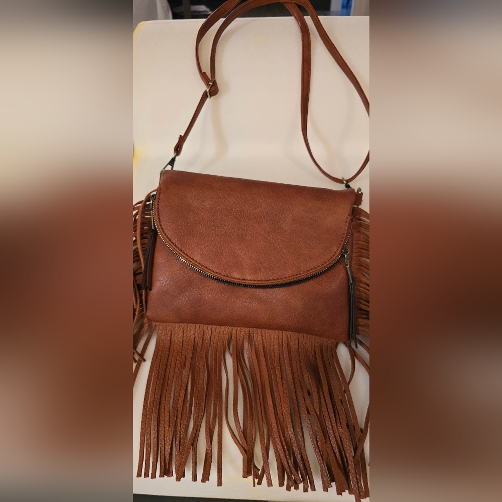 Brown crossbody bag. Western style purse